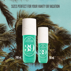 Sol de Janeiro bottle inside a toiletry kit to display travel convenience and TSA compliance