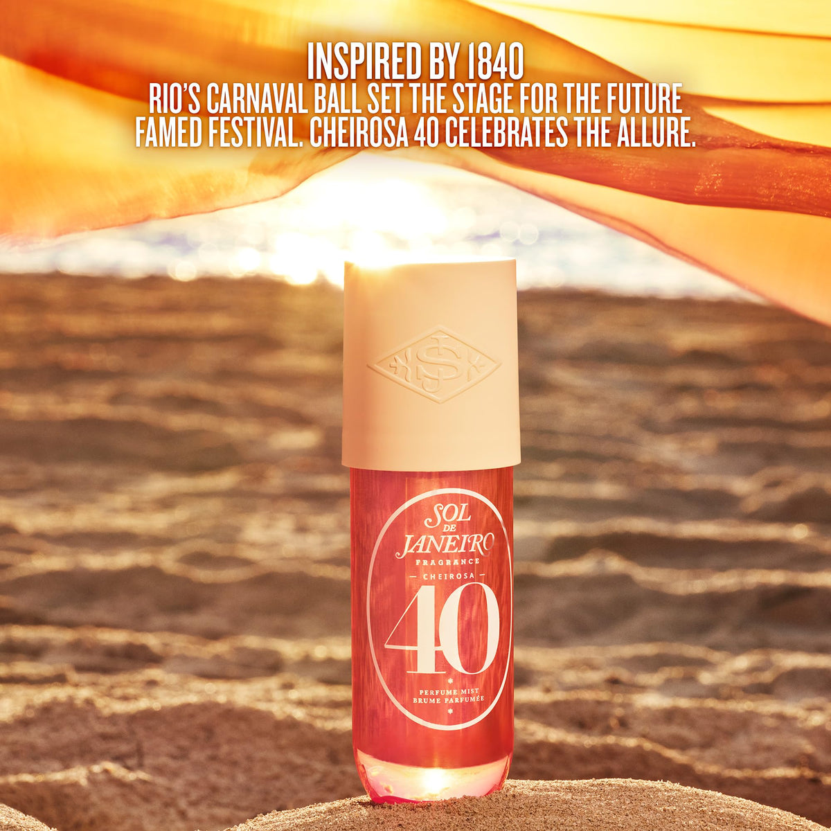 Sol de Janeiro spritz into hair ends showing light fragrance without weighing strands