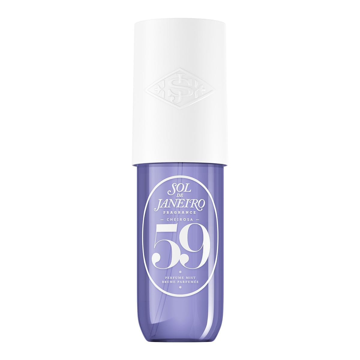Sol de Janeiro front travel bottle showing compact design and colorful label