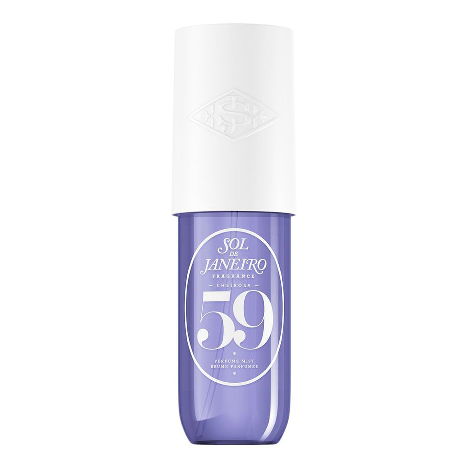 Sol de Janeiro front travel bottle showing compact design and colorful label