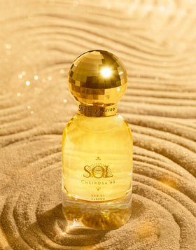 Sol de Janeiro 50 mL bottle held by hand showing portable size and travel convenience