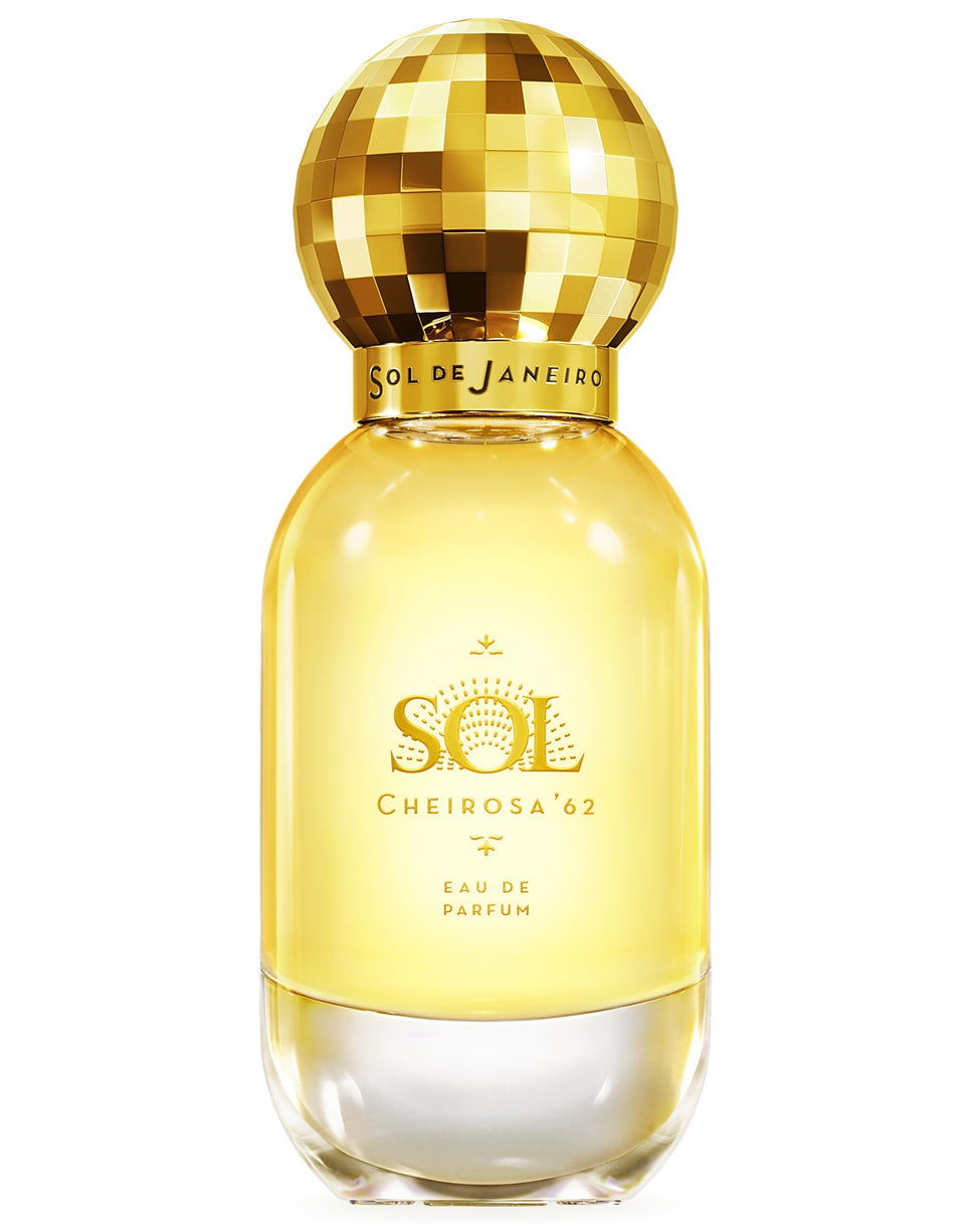 Sol de Janeiro bottle front view showing packaging and cheerful design benefit