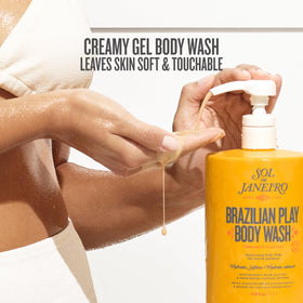 Sol de Janeiro creamy lather close-up demonstrating rich, moisturizing foam