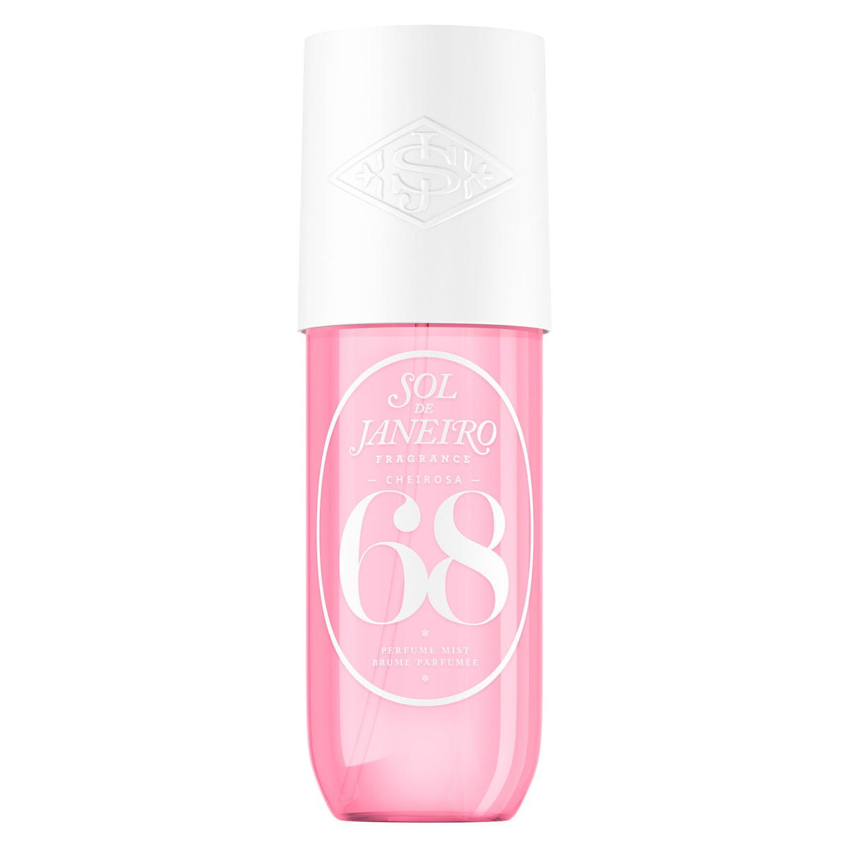 Sol de Janeiro front bottle shot showing 240mL size and colorful label benefits