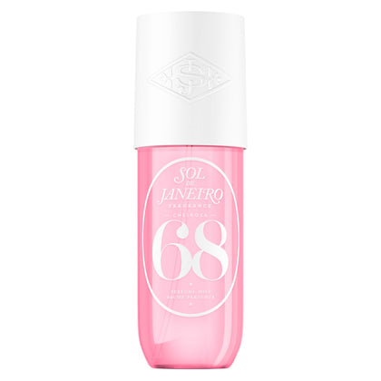 Sol de Janeiro front bottle shot showing 240mL size and colorful label benefits