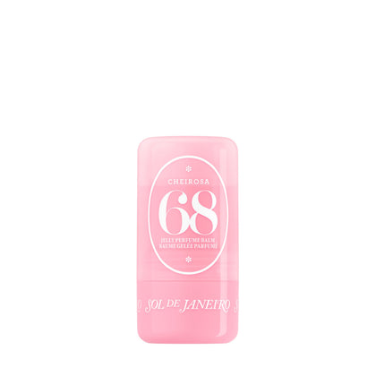Sol de Janeiro front view of Cheirosa 68 stick showing compact design and vibrant packaging benefit portable fragrance