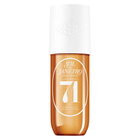 Sol de Janeiro front bottle view showing warm amber-gourmand packaging and size