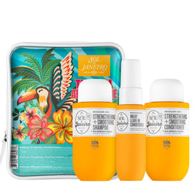 Sol de Janeiro conditioner being dispensed to show smoothing, frizz-reducing action