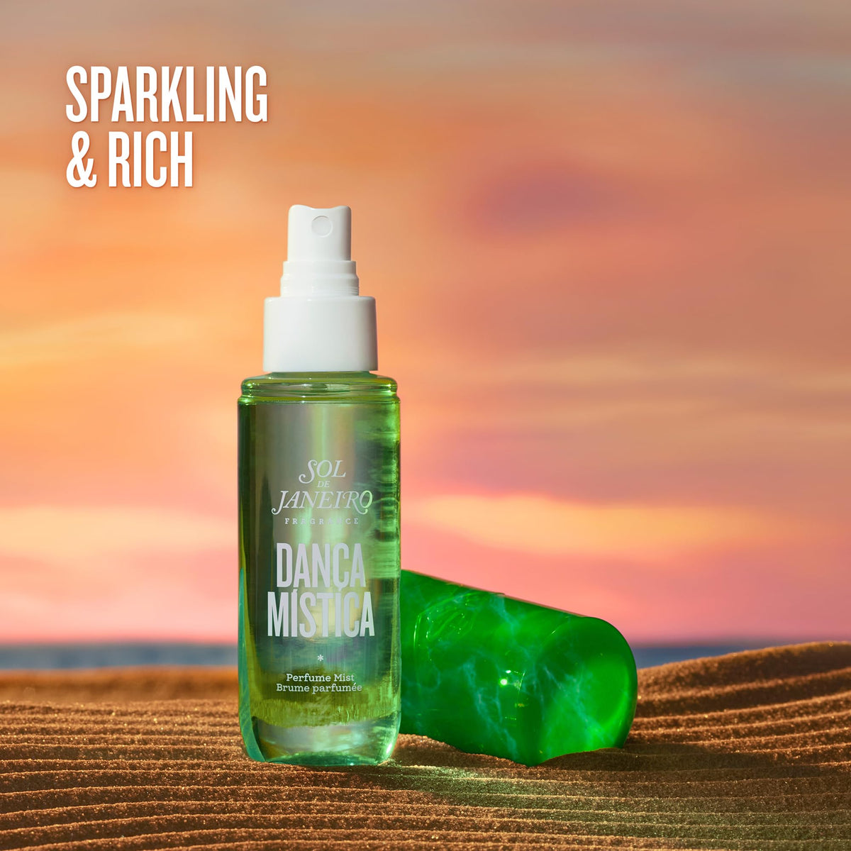 Sol de Janeiro bottle detail highlighting cap and textured glass for grip
