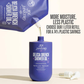 Sol de Janeiro in-shower use demonstrating gentle cleansing and comfort benefit