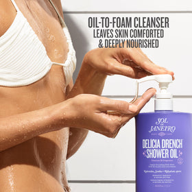 Sol de Janeiro pump top detail demonstrating easy single-handed dispensing benefit
