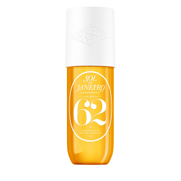 Sol de Janeiro front bottle showing product branding and sunny design benefit: recognizable gift-ready packaging
