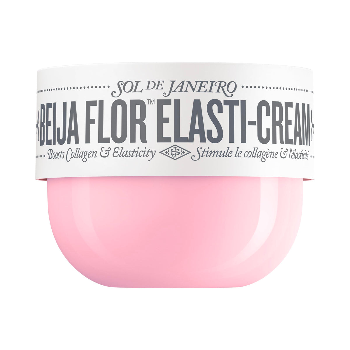 Sol de Janeiro jar front view showing Beija Flor branding and premium finish