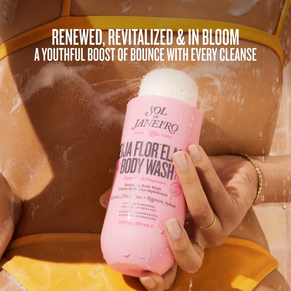 Sol de Janeiro cacay oil and squalane ingredients highlighting renewal benefit