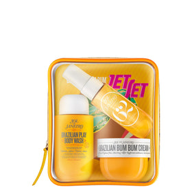 Sol de Janeiro front packaging showing compact gift-ready set benefit