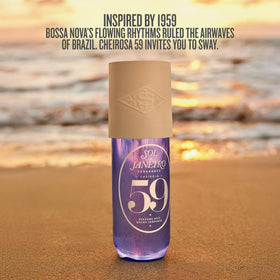 Sol de Janeiro label detail highlighting fragrance notes and ingredient clarity benefit