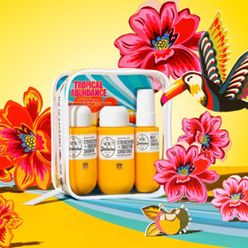 Sol de Janeiro Milky Leave-In spray in hand providing detangling and heat protection