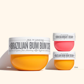 Sol de Janeiro minis displayed inside a travel pouch for easy portability