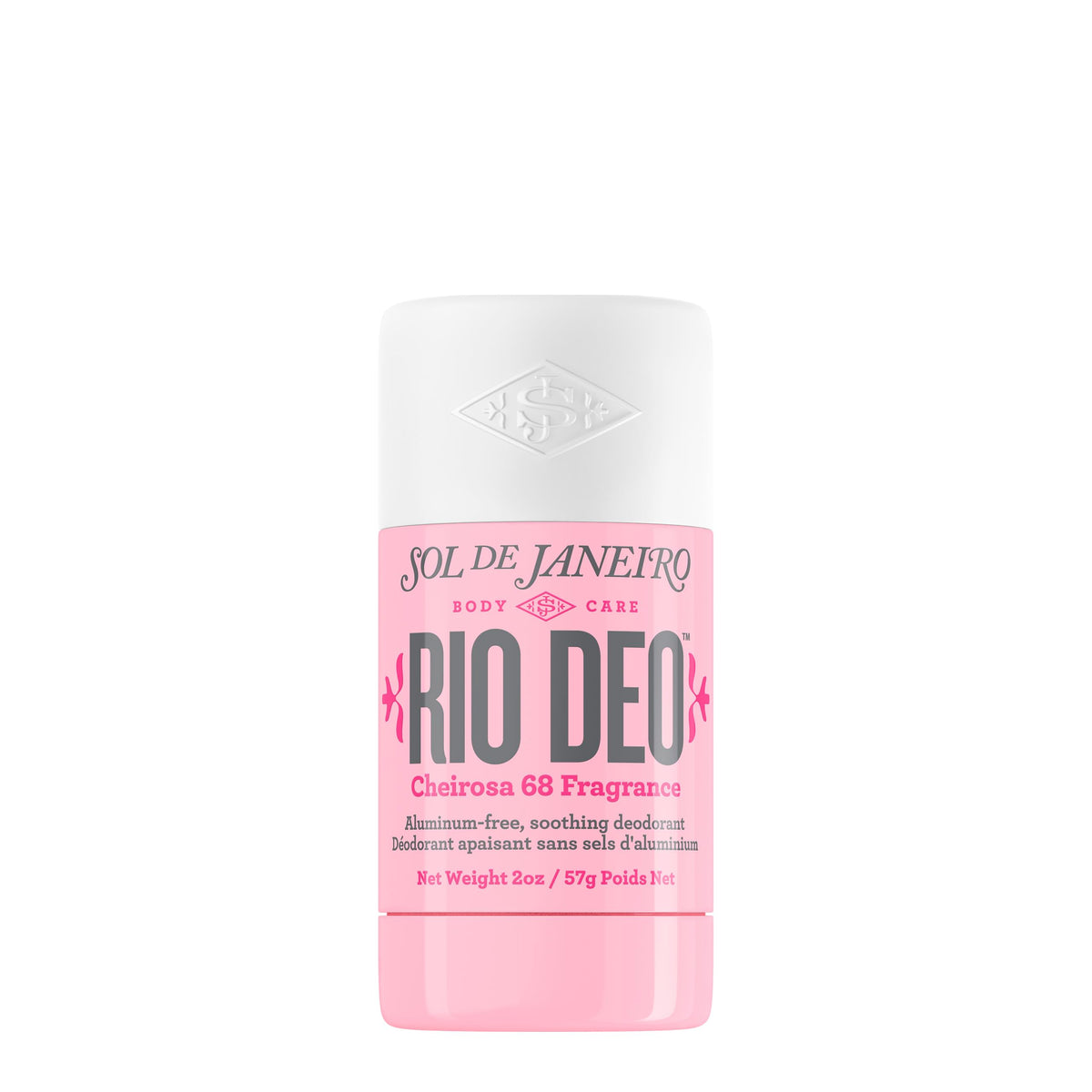 Sol de Janeiro front view of Rio Deo showing sleek refillable case and fragrance benefit