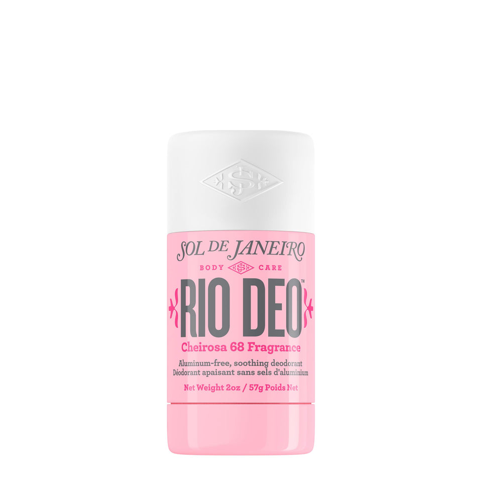 Sol de Janeiro front view of Rio Deo showing sleek refillable case and fragrance benefit