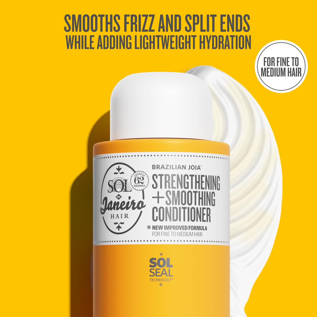 Sol de Janeiro conditioner cream close-up showing rich smoothing texture