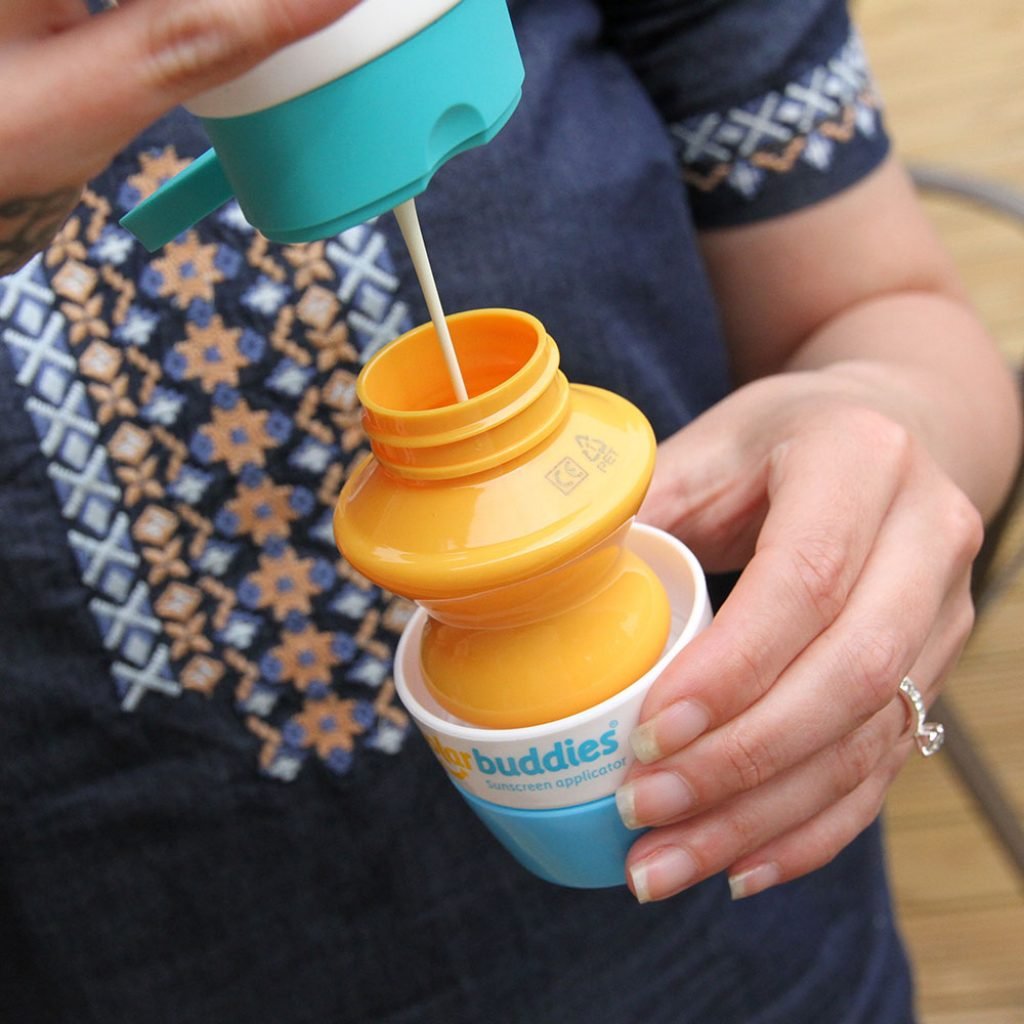 Solar Buddies close-up roller sponge detail for smooth even sunscreen spread