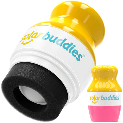 Solar Buddies front packaging shown in pink, clean design and travel ready