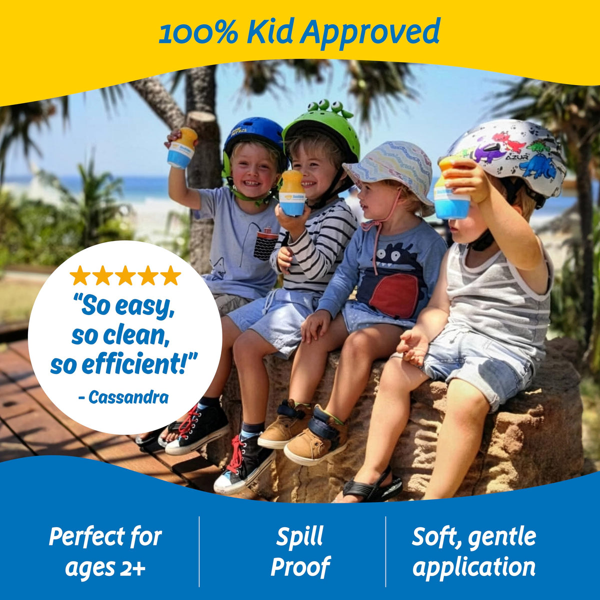 Solar Buddies held in hand to show 3.4 fl oz travel-friendly size