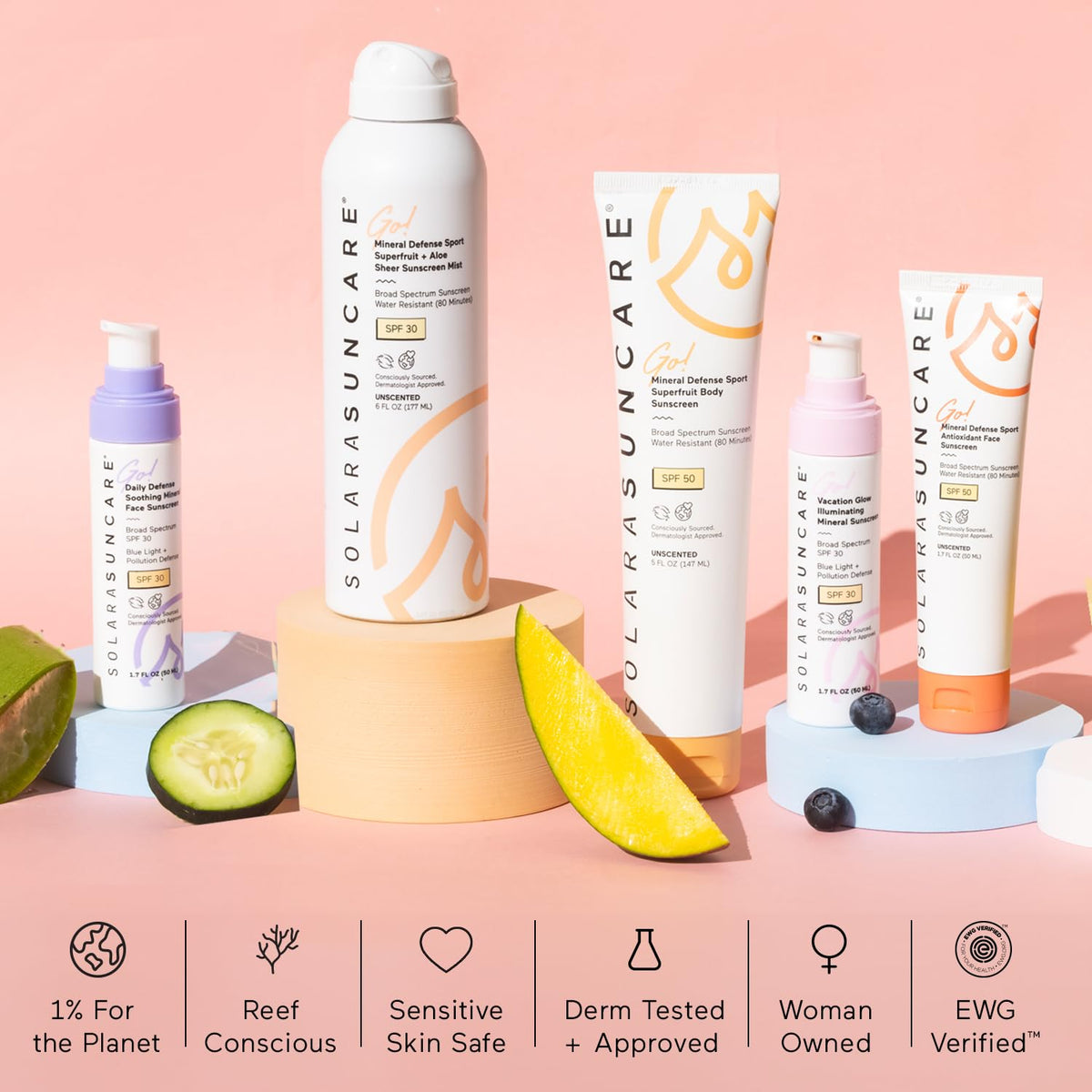 Solara Suncare used by runner outdoors showing water-resistant sport performance