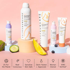 SOLARA SUNCARE in a beach bag showing reef-friendly and active lifestyle benefit