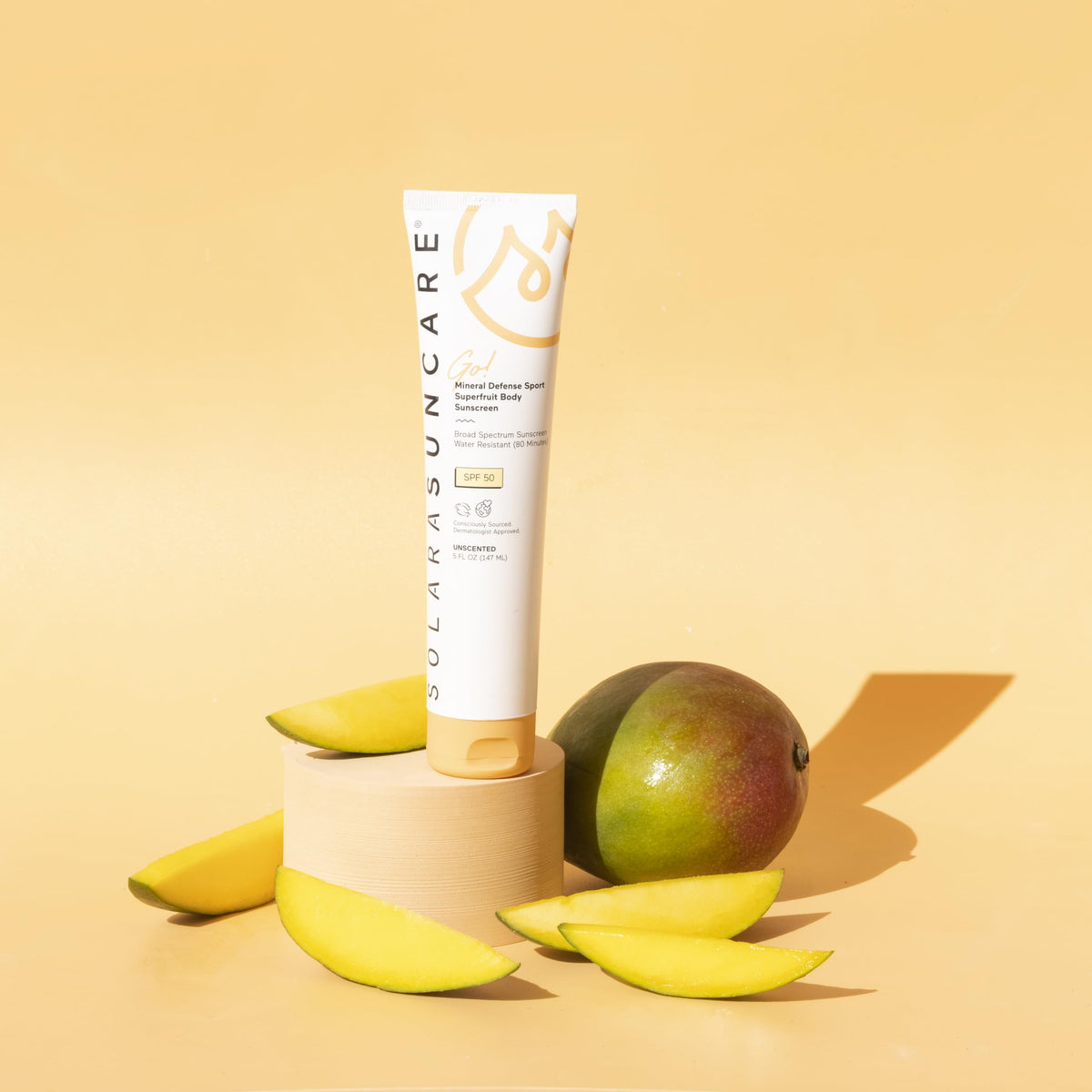Solara Suncare close-up of lotion texture showing quick absorption benefit