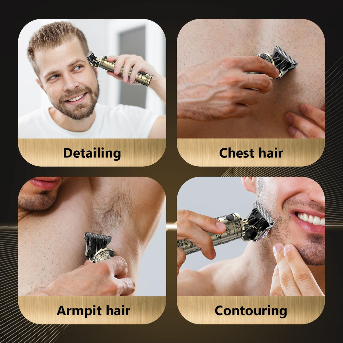 Solati kit layout with USB cable and guards showing ready‑to‑use grooming convenience