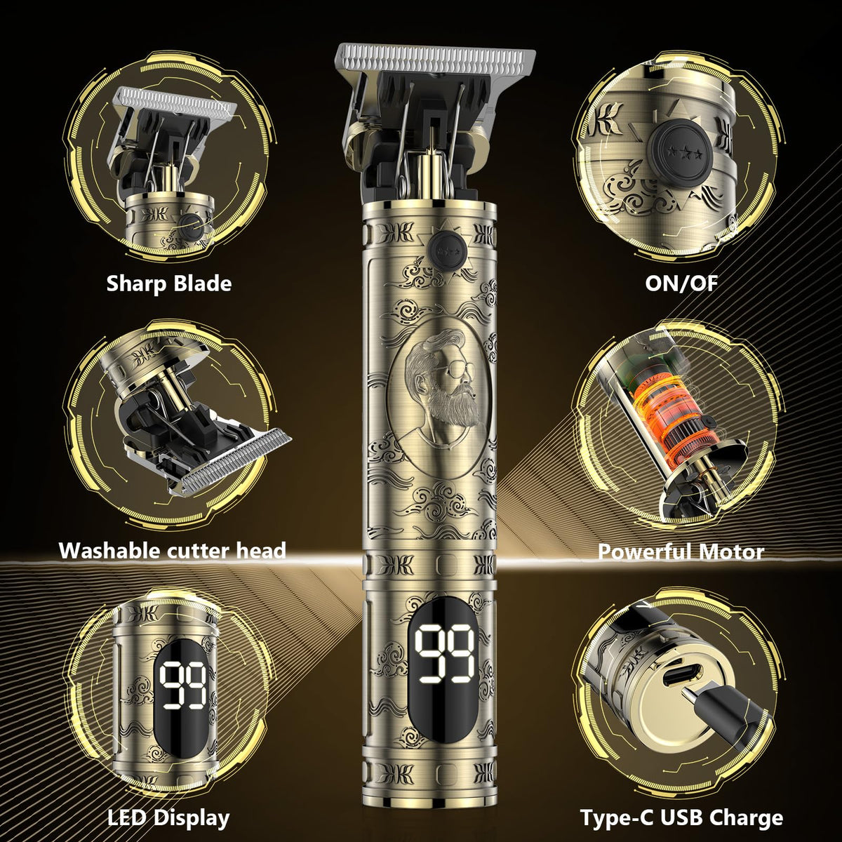 Solati washable trimmer head under water demonstrating easy cleaning advantage