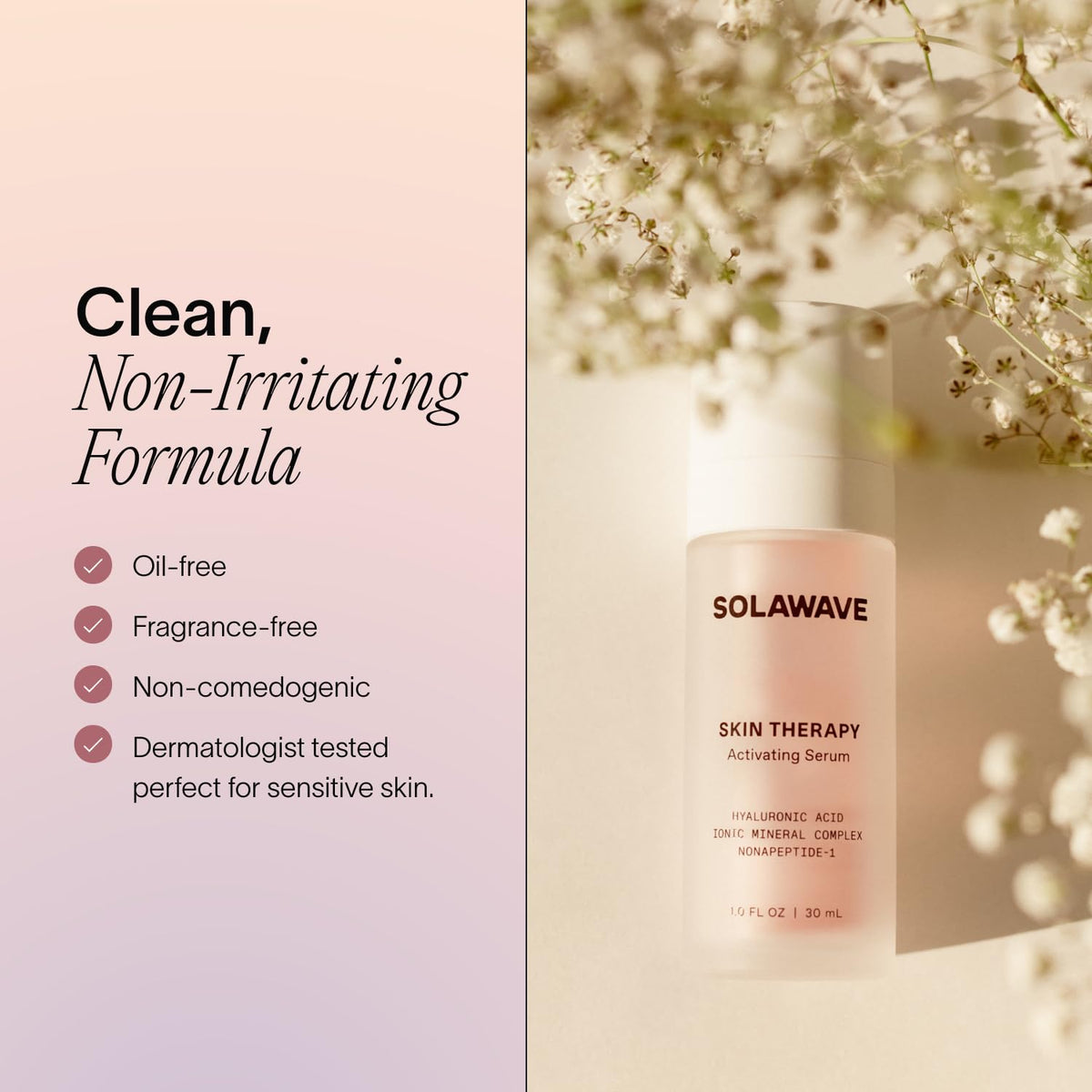 Solawave skin texture comparison emphasizing smoother, hydrated appearance