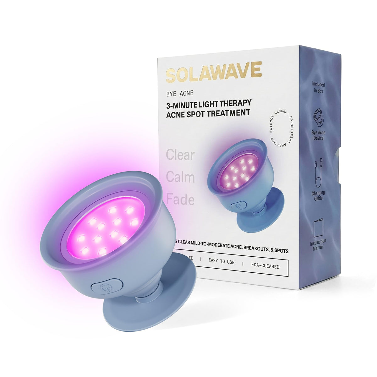 Solawave front view showing wand design and compact portable benefit