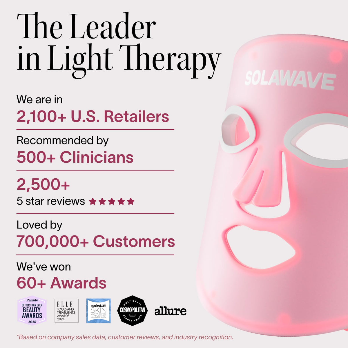 Solawave mask beside LightBoost serum bottle to show pairing option for amplified results