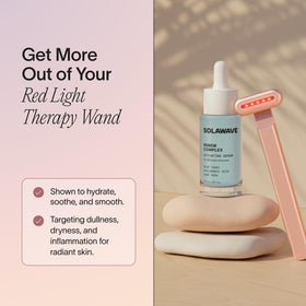 Solawave serum used with LED wand demonstrating smoother glide benefit