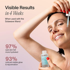 Solawave dropper dispensing serum showing controlled application benefit