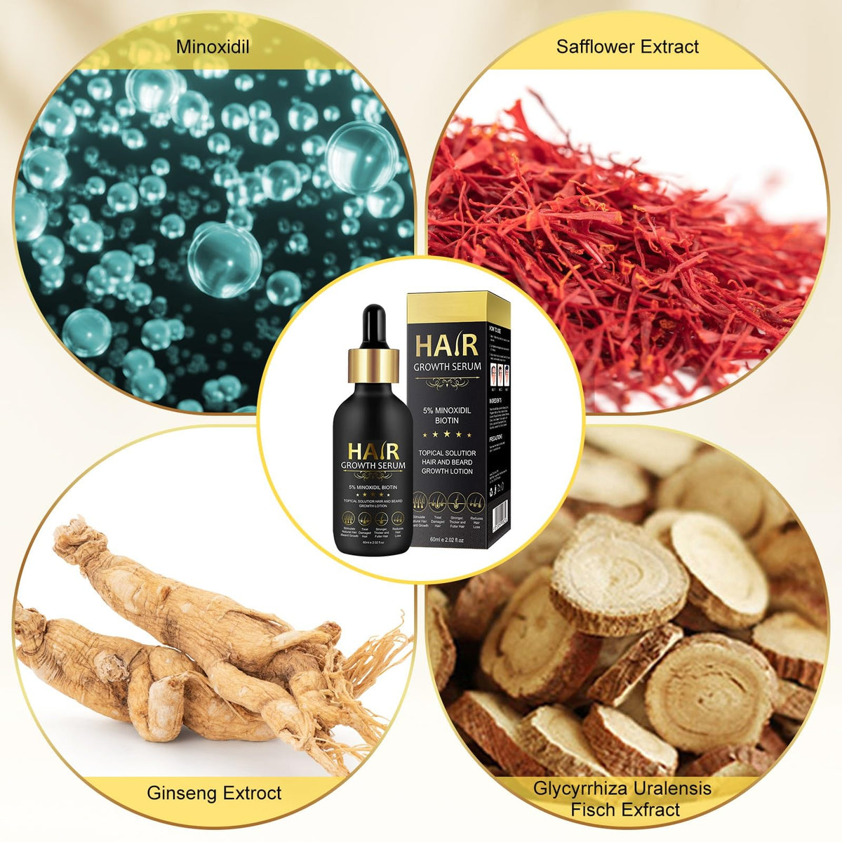 SOLEMEONY ingredients displayed including biotin and ginseng for nourishment
