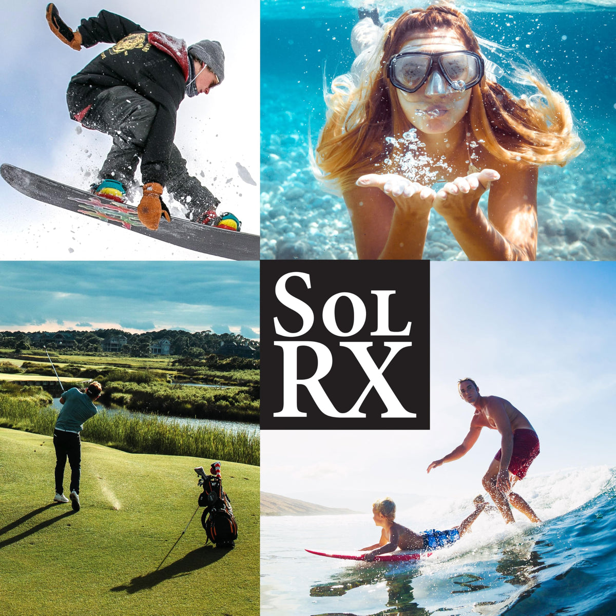 SolRX label close-up highlighting oxybenzone-free and broad-spectrum benefits