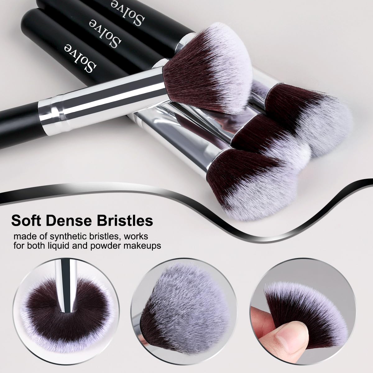SOLVE close-up of synthetic bristle texture highlighting soft, dense fibers for smooth blending