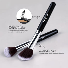 SOLVE all 32 brushes laid flat displaying variety and convenience for full-face routines
