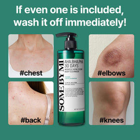 SOME BY MI back label listing AHA BHA PHA and ingredient details