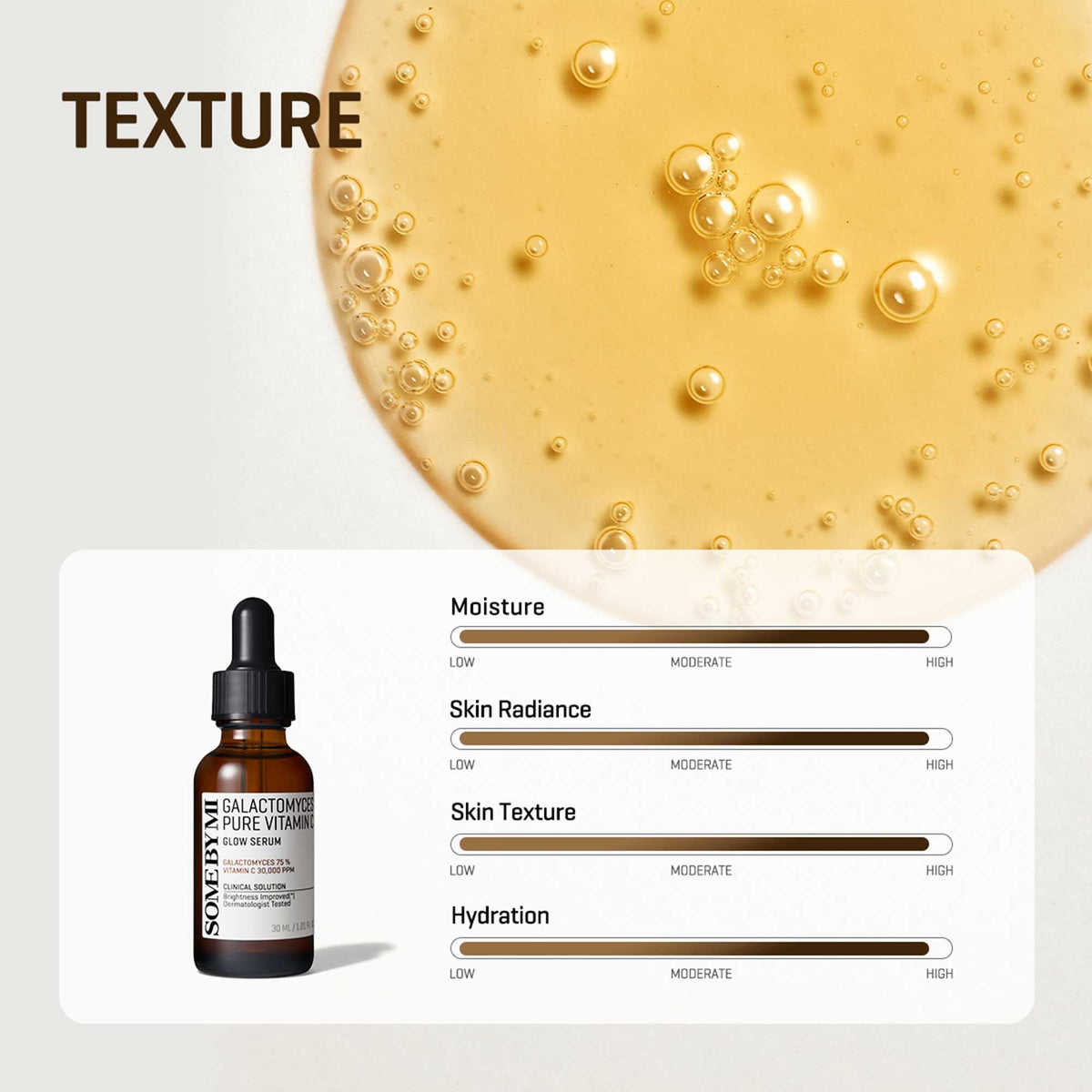 SOME BY MI applied in morning to boost glow and even skin tone