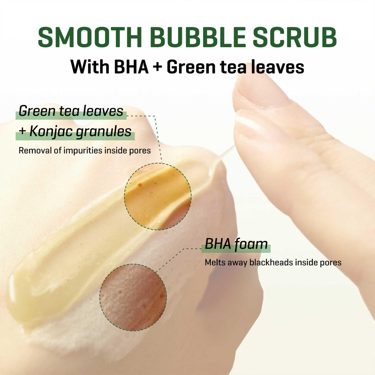 SOME BY MI green tea ingredient visual emphasizing antioxidant soothing benefit