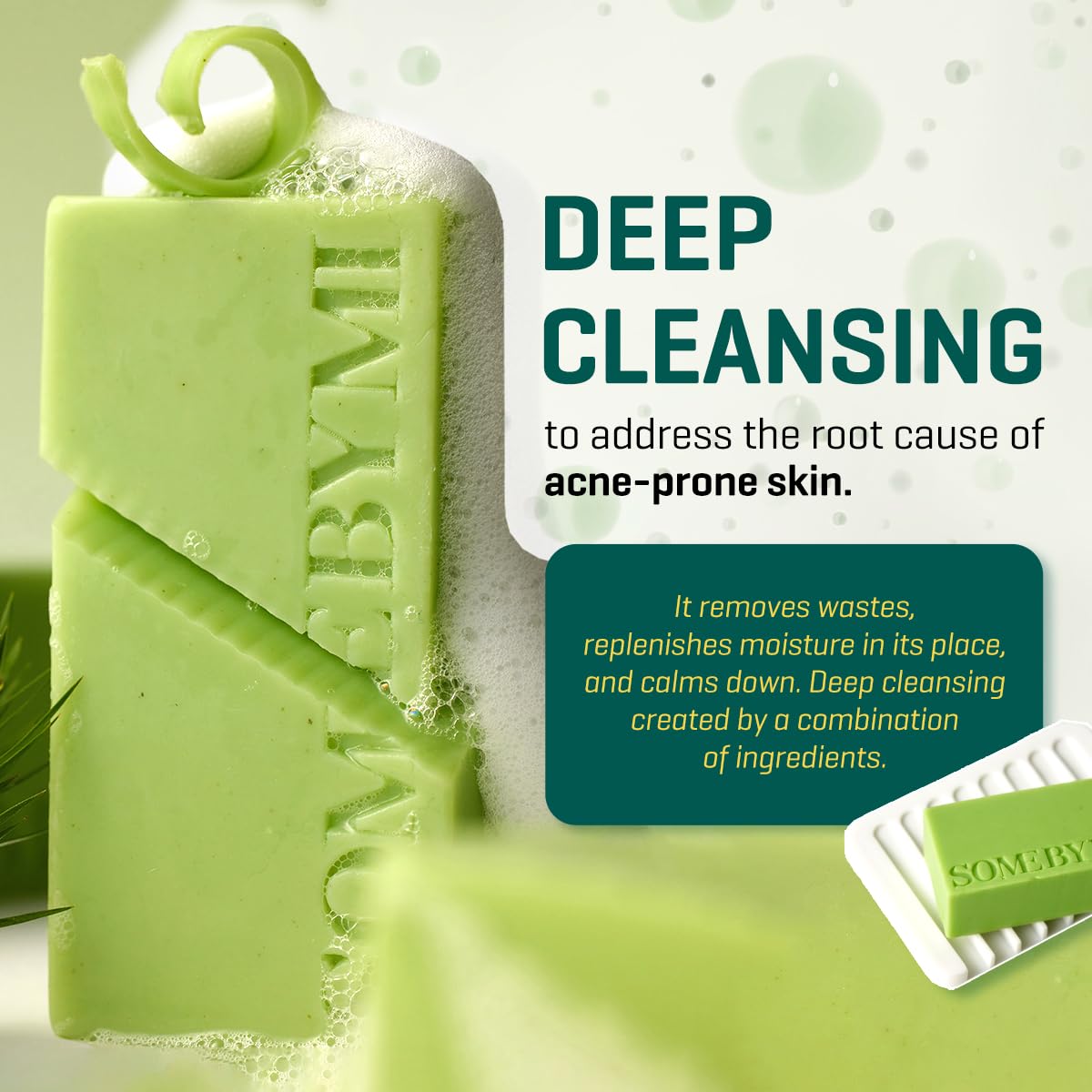 SOME BY MI bar on shower shelf suggesting convenient skin-refresh routine