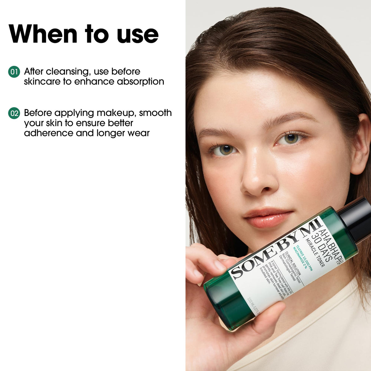 SOME BY MI toner on cotton pad demonstrating easy application and exfoliation