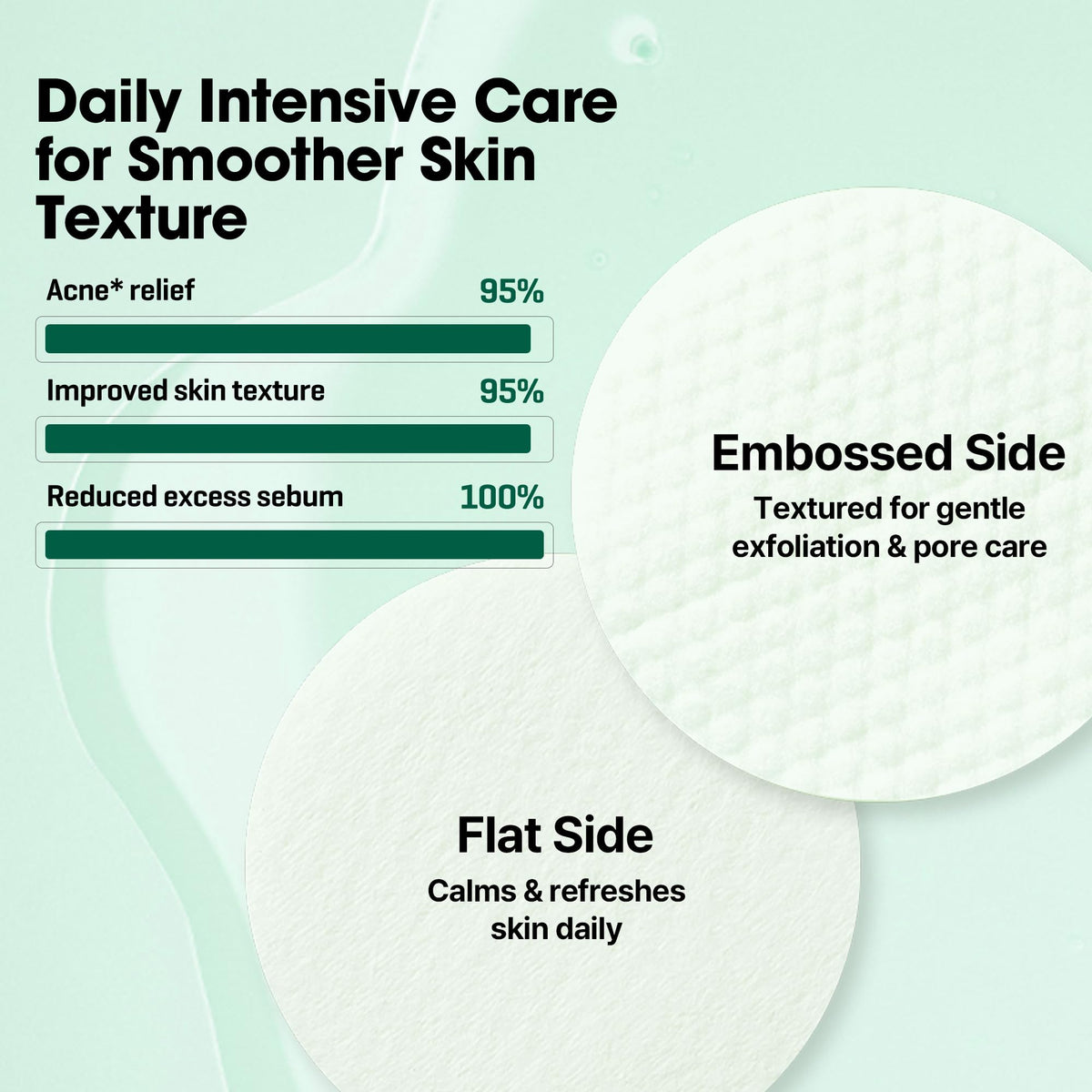 SOME BY MI pad wiping face to illustrate gentle pore-clearing application