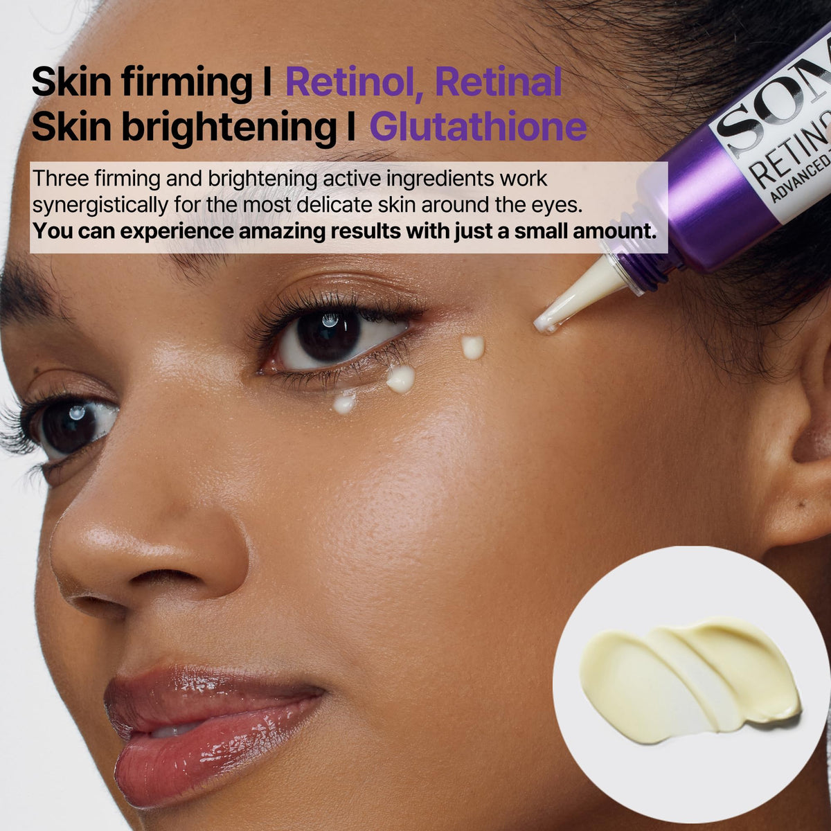 SOME BY MI ingredient focus showing retinol, peptides and niacinamide for visible renewal