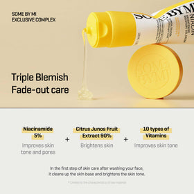 SOME BY MI yuja citron extract shot with fruit, emphasizes vitamin-rich brightening power